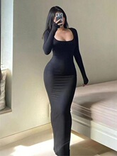 G 18338 Long Tail Bodycon Dress �����~β�B��ȹ �W���羳