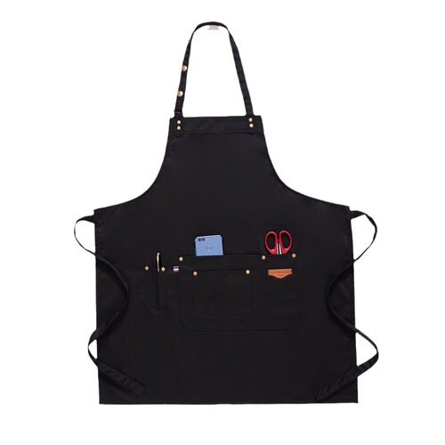 Canvas apron printed with LOGO for milk tea, coffee, hot pot restaurant, kitchen, dining room, nail salon, Korean style fashionable workwear