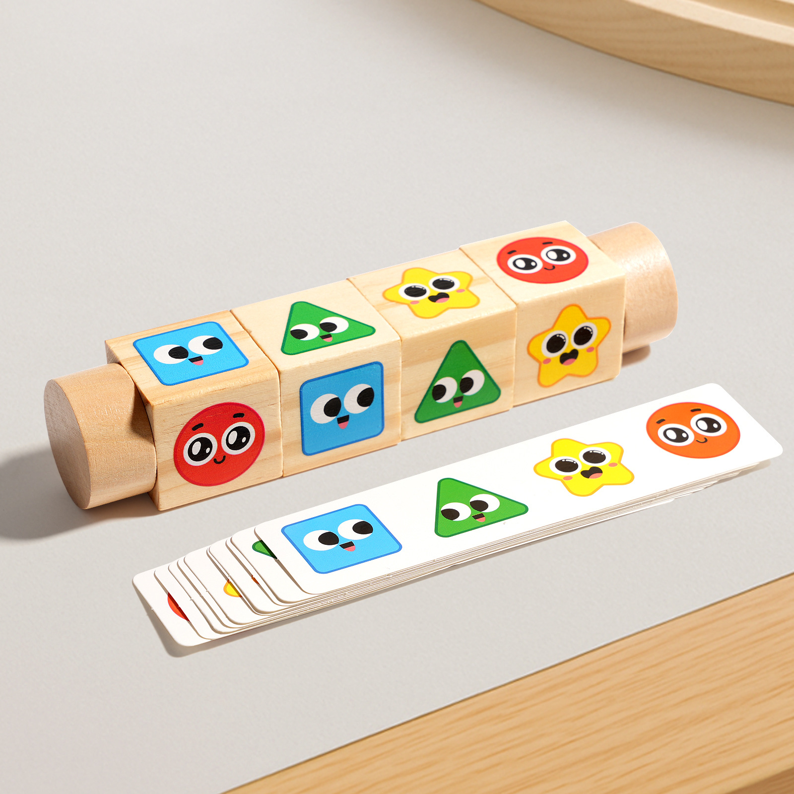 Bloques de Rompecabezas Tridimensionales Transfronterizos, Animales de Dibujos Animados, Frutas y Verduras, Transporte, Juguetes Educativos para Niños, Rompecabezas Giratorio de Madera