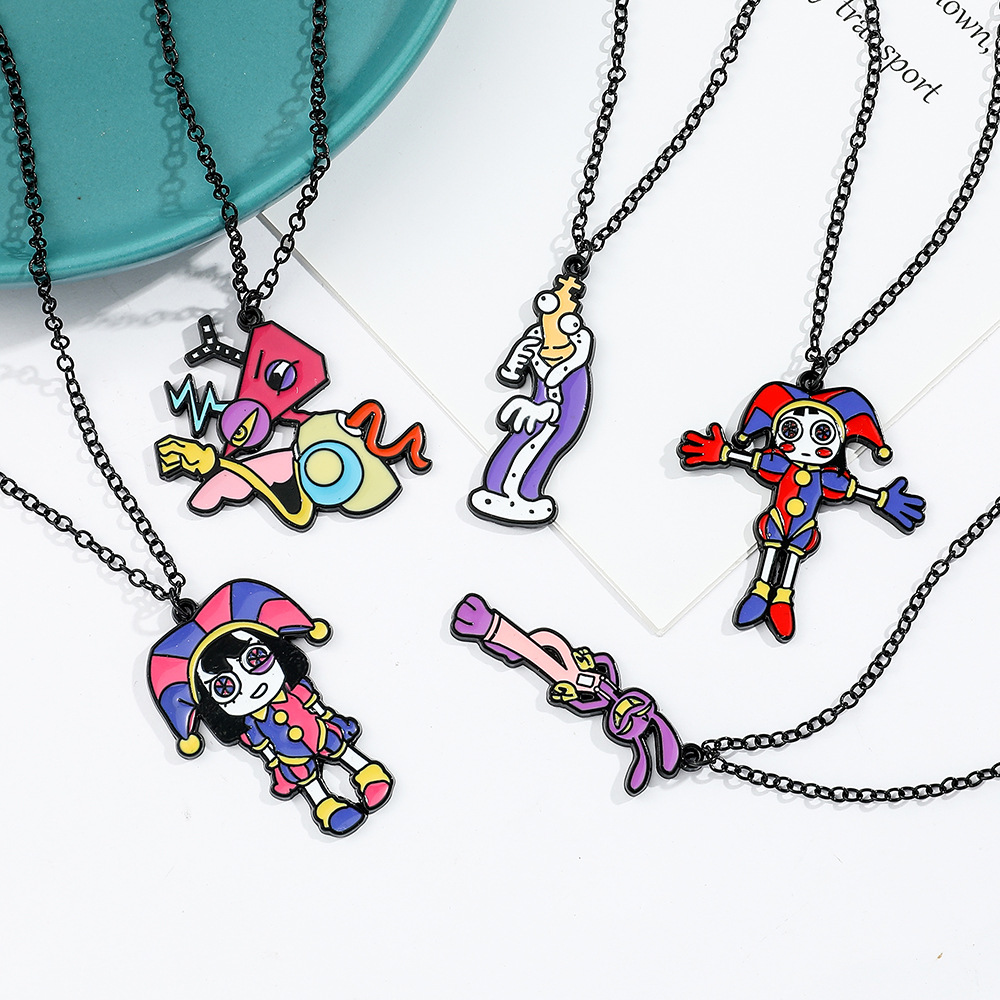 Transfronterizo Temu comedia europea y americana anime magia digital circo pomni collar llavero colgante joyería