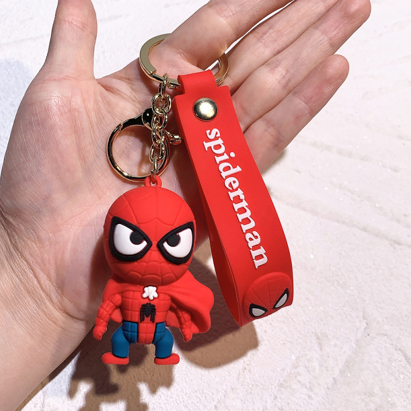 50種類の漫画マーベルスパイダーマンシリコンキーホルダーpvcペンダントバッグ車のキーペンダントギフト卸売|undefined