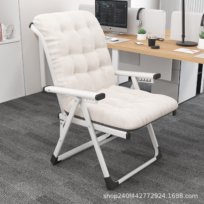 [업그레이드 모델] 앉거나 누울 수 있는 싱글 의자 화이트 화이트 코튼 패드