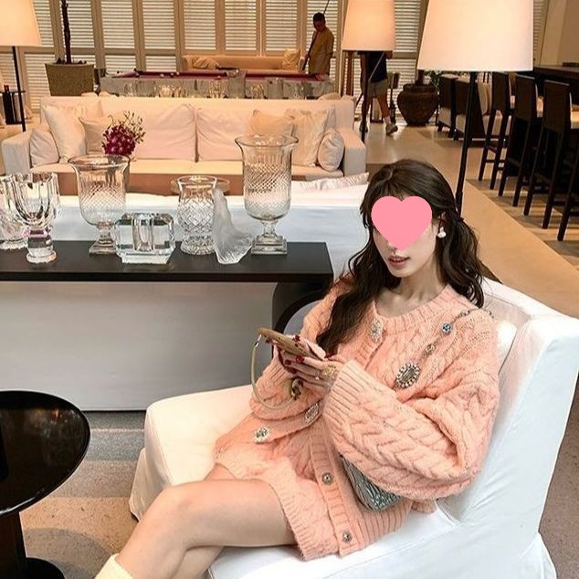 大小姐名媛风休闲宽松毛衣套装女秋冬季麻花针织开衫短裤厚两件套