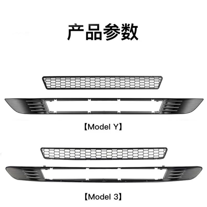 Suitable for Tesla Model 3/Y Six-Seater Version Yl Insect-Proof Net, Removable Central Grille Air Intake Protective Cover, Modified Decorative Parts