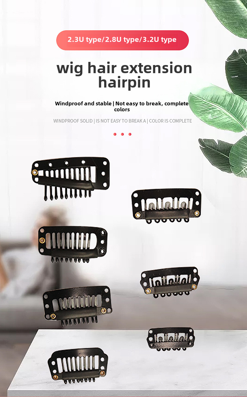 3.2cm six-tooth wig hair extension BB clip metal paint DIY head accessories hair clip beret clip_voghion.com