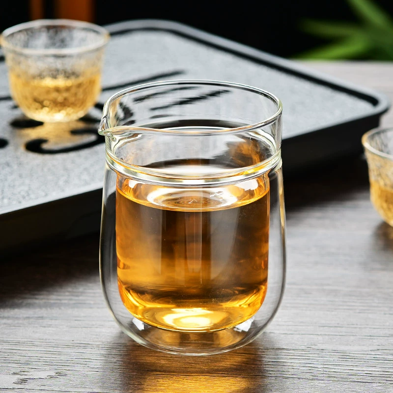 Japanese glass with a forged pattern tea set, tea cup