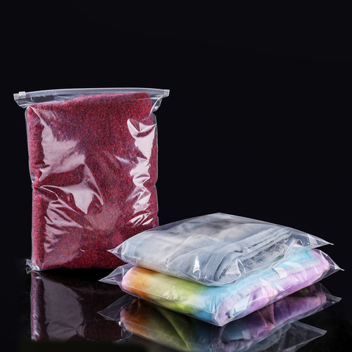 Transparent zipper bag for clothing, socks, sandpaper bag for clothes, towels packaging bag, underwear bag, EVA self-sealing bag