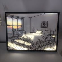 抖音灯光画艺术卧室led 网红素描二次元智能装饰氛围挂画桌面摆件