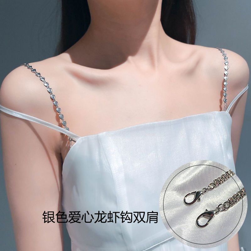 Cordillera de hombro cadena de ropa de abrigo ajustable reemplazable accesorios de diamante de pecho expuestos ropa de perlas