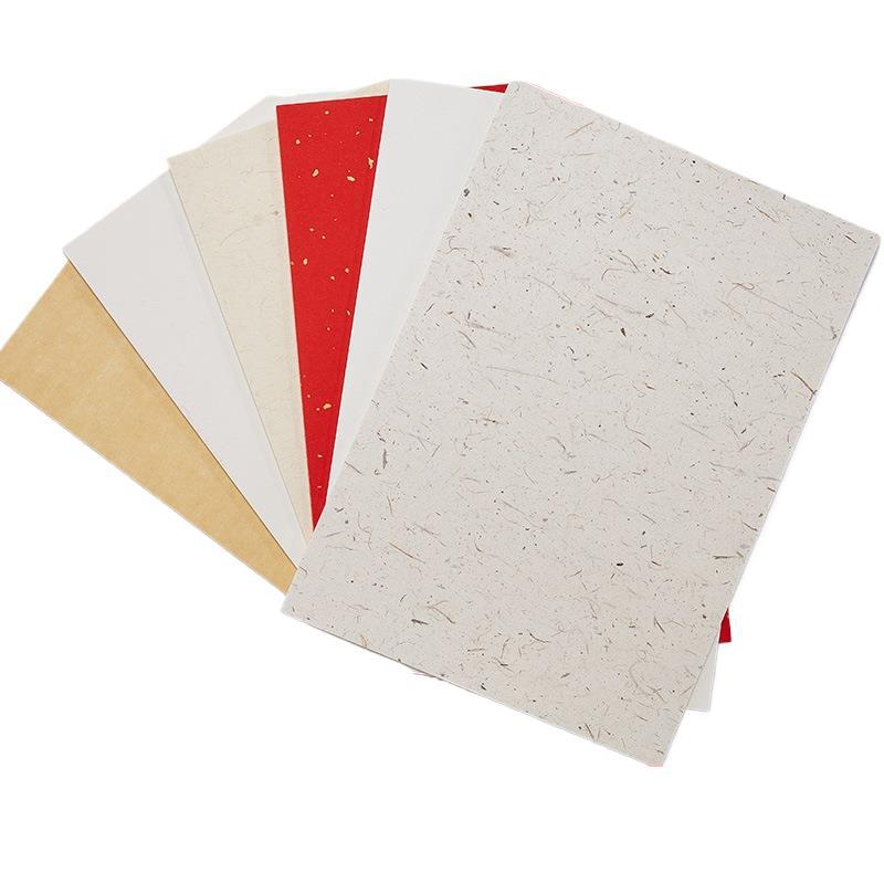 A4A3宣纸卡纸国画书法空白软卡方形斗方镜片半生半熟毛笔书法纸免