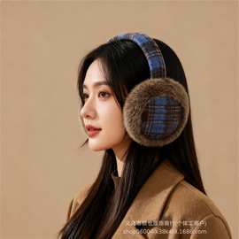 英伦格子耳罩保暖耳罩防寒耳套骑行骑车护耳朵防冻耳包耳捂子耳帽