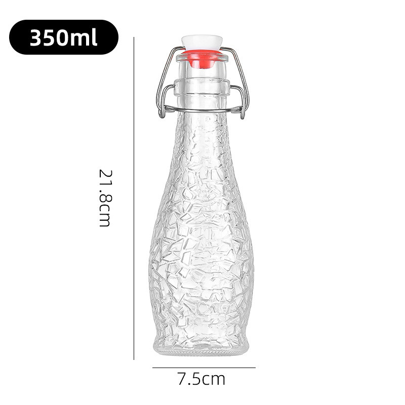 Botella de enzima de vidrio transparente de jugo de frutas botella de bebida de vino de frutas botella de vino de frutas de Amazon botella de vidrio caliente