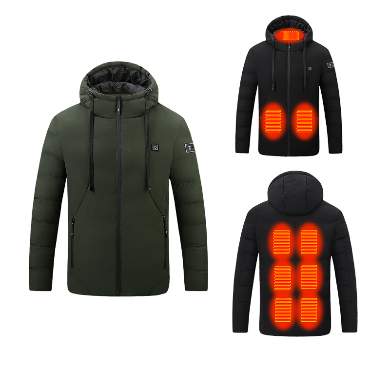 Transfronterizo dedicado calefacción ropa acolchada de algodón para hombres deportes al aire libre calefacción ropa acolchada de algodón USB control de tres engranajes calefacción ropa acolchada de algodón