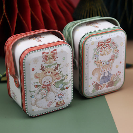 Portable tinplate box candy box hand gift birthday gift packaging can hold cigarettes white rabbit toffee gift alien