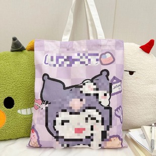 New Japanese Three Primary School Students Cartoon Animation Canvas Bag Li Kai Large Capacity Shoulder Shopping Schoolbag Gull in stock