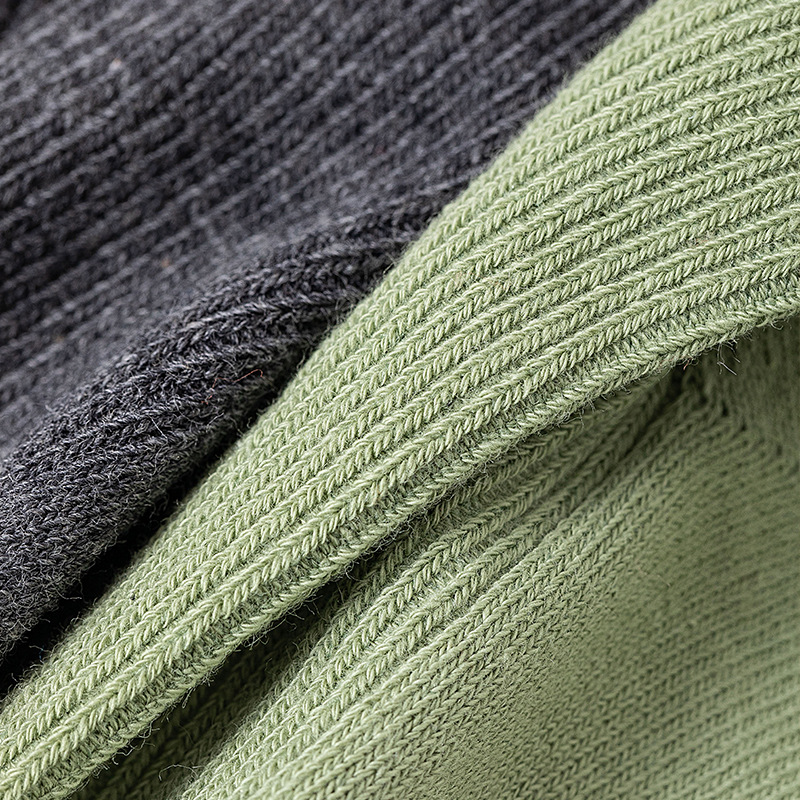 Damen Crew Socken Mit Wellensaum Für Herbst Und Winter Einfarbig_voghion.com