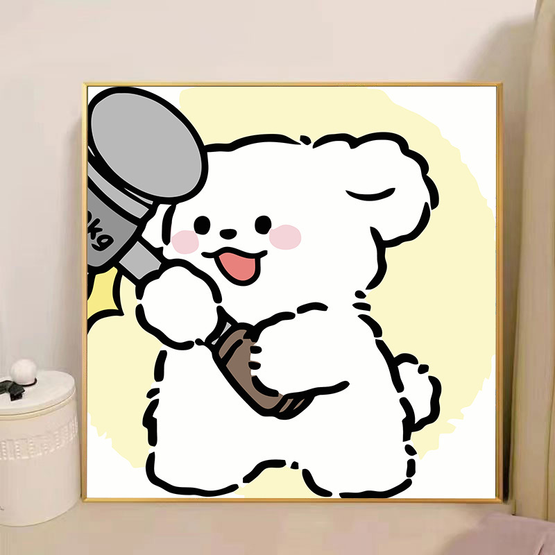 かわいいバターベアDIYデジタル油絵漫画手描きぬりえ装飾画夜市屋台手作り|undefined