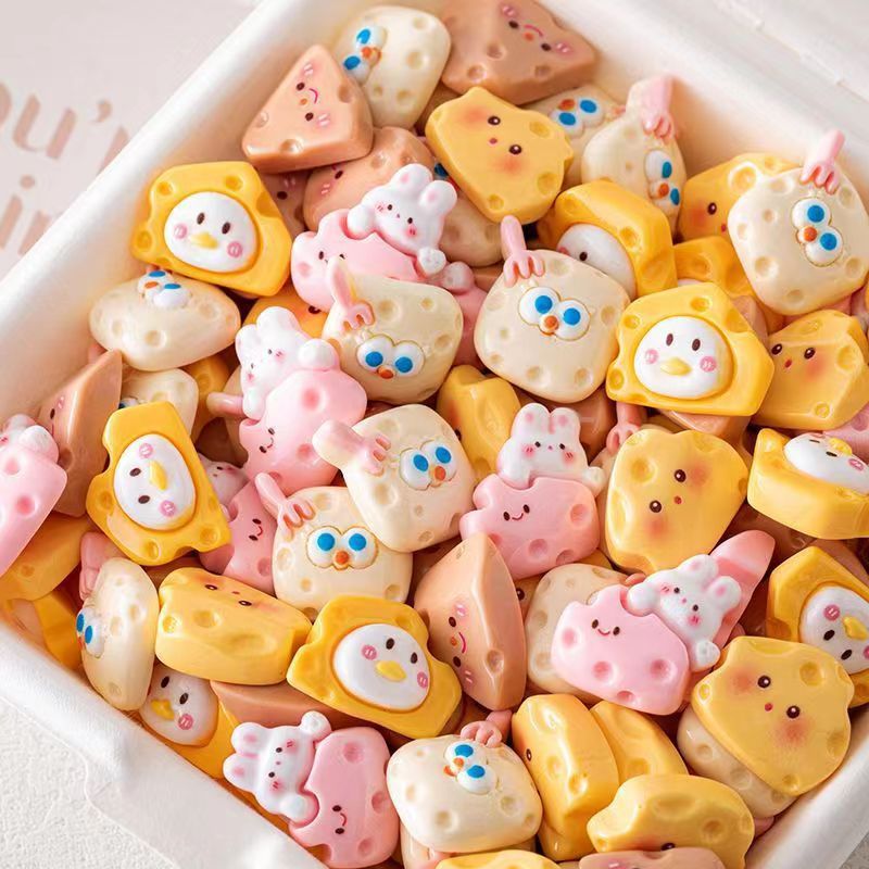 Caricatura queso resina dly parche clip para el cabello caja de teléfono celular taza de agua refrigerador decoración de automóvil pegamento de crema accesorios hechos a mano