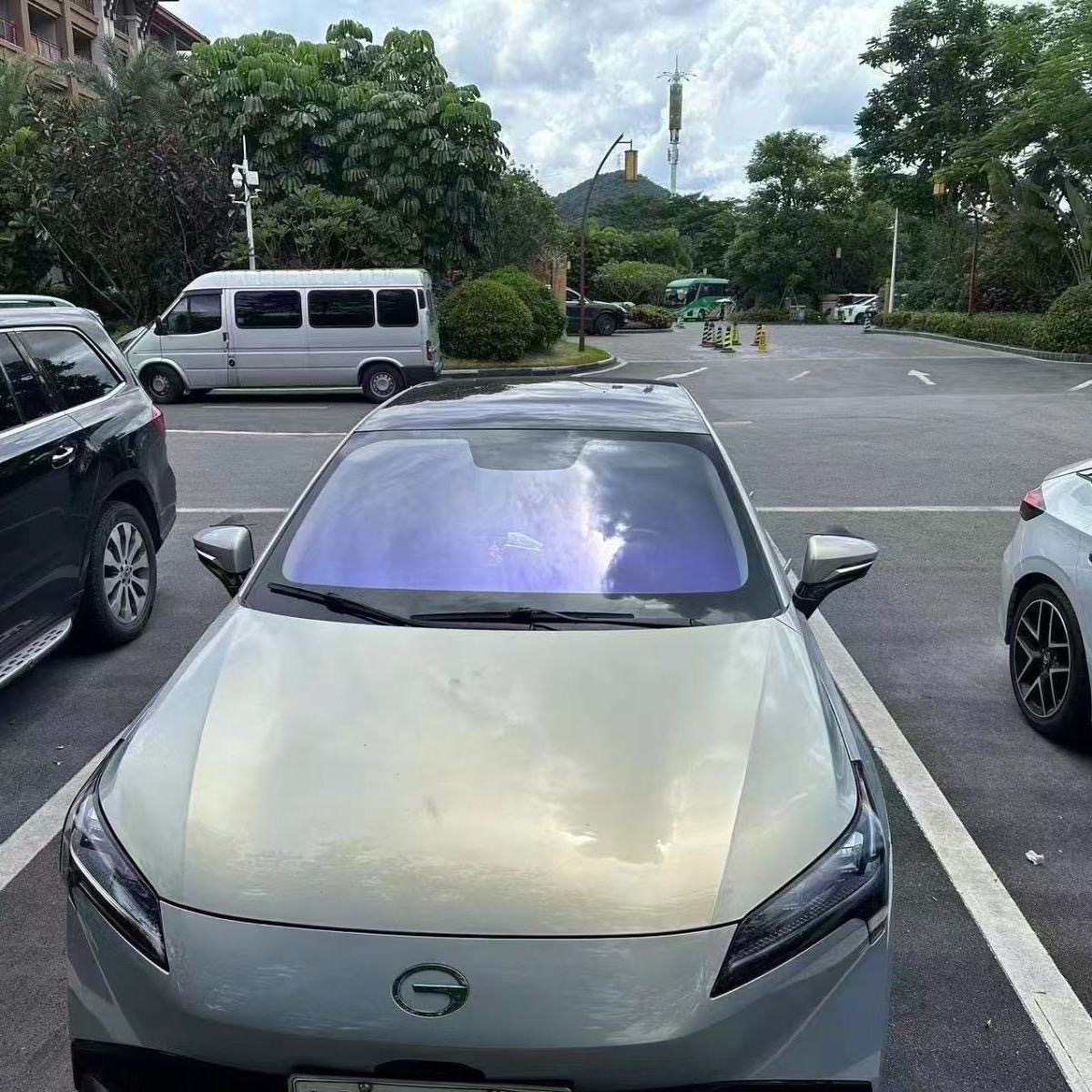Car Ghost Rose Blue Enchantress Film Front Windshield Insulation Film Sun Protection Privacy Window Colorful Solar Film