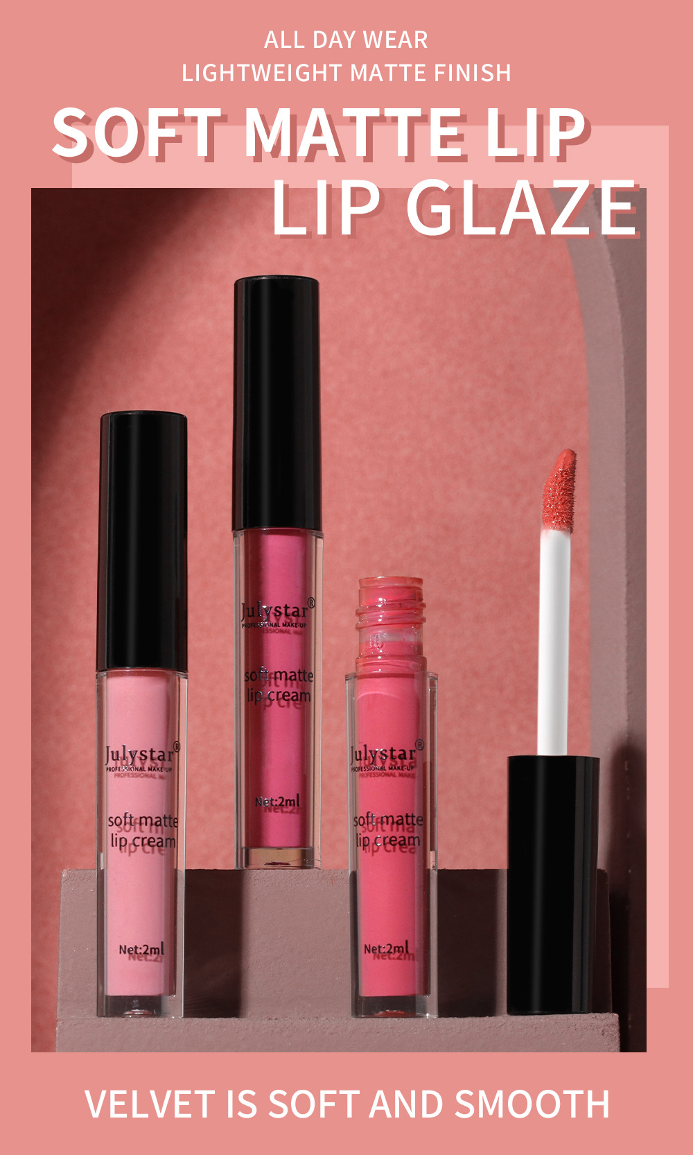 Weihnachts-Make-up verblasst, klebt nicht, Tassennebel, matte Glasur und Wangen-Lippenstift-Lipgloss mit doppeltem Verwendungszweck_voghion.com