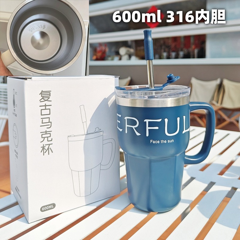 內覆陶瓷手把保温杯高颜值女士吸管杯桌面办公杯精美礼品水杯批发|undefined
