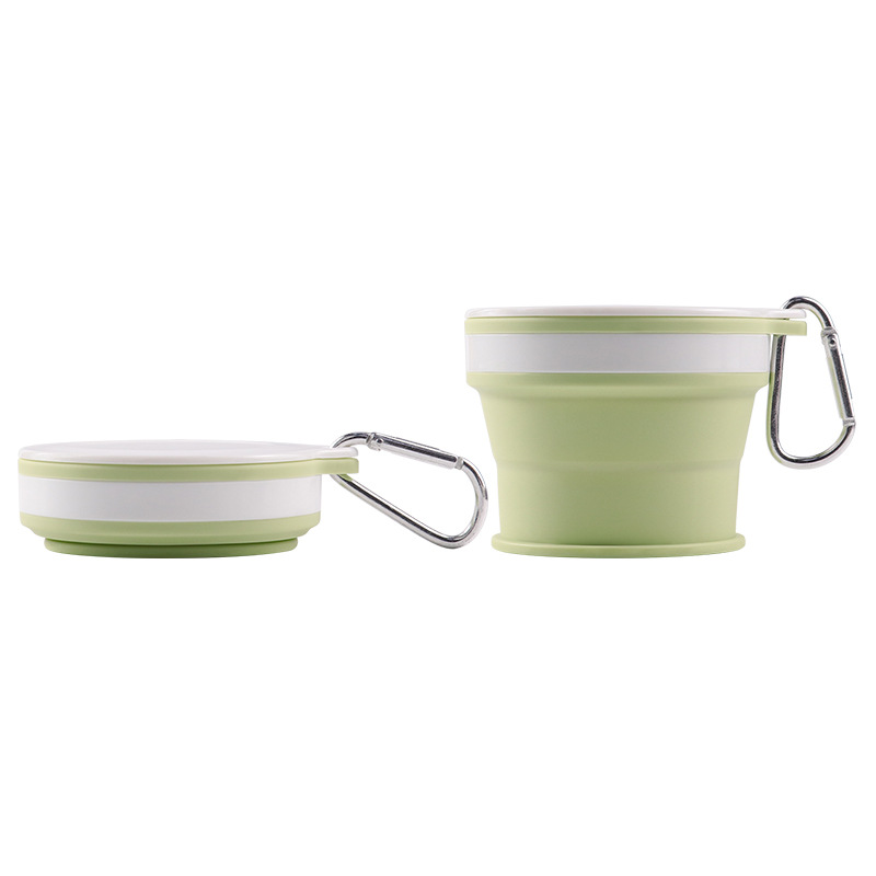 Nuevo producto de grado alimenticio silicona taza telescópica al aire libre taza de enjuague bucal plegable portátil mini taza de mano
