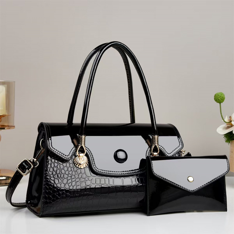 Dos piezas de paquete de bolsos de moda casuales bolsos de hombro con patrón de piedra bolsos de moda versátiles bolsos transfronterizos