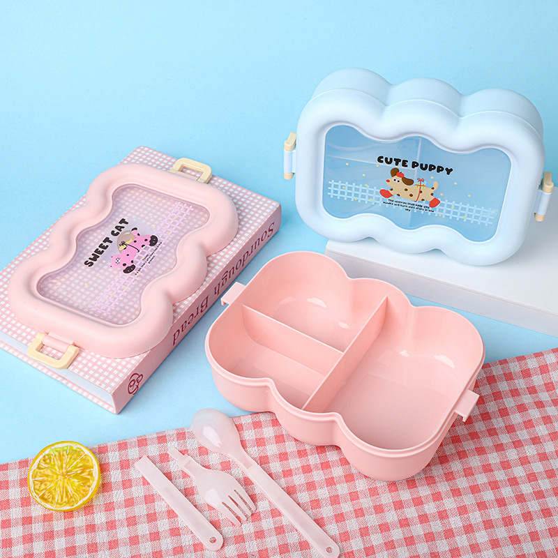 新型アニメ萌え弁当箱学生サラリーマン電子レンジ分格弁当箱食品級食器付き弁当箱|undefined