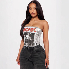 1399 Printed Hot Girl Crop Tube Top 印花短款抹胸