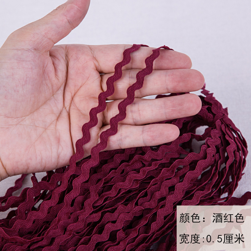 Cinta de polipropileno con diseño de ondas en forma de S, en stock, para accesorios de ropa hechos a mano, cinta marinera, encaje decorativo para cortinas de sofá.