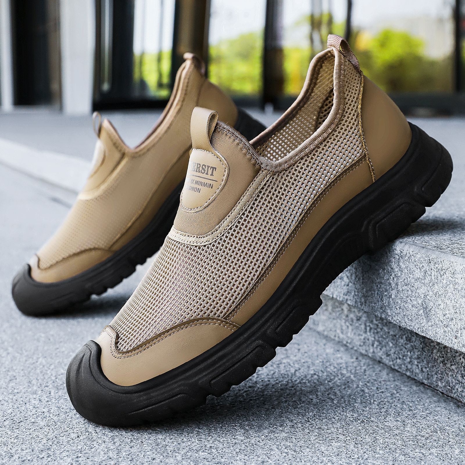 Zapatos de hombre, zapatos casuales, malla de verano, zapatos individuales transpirables, zapatos deportivos ligeros, zapatos de moda de todo fósforo, zapatos de papá de suela blanda