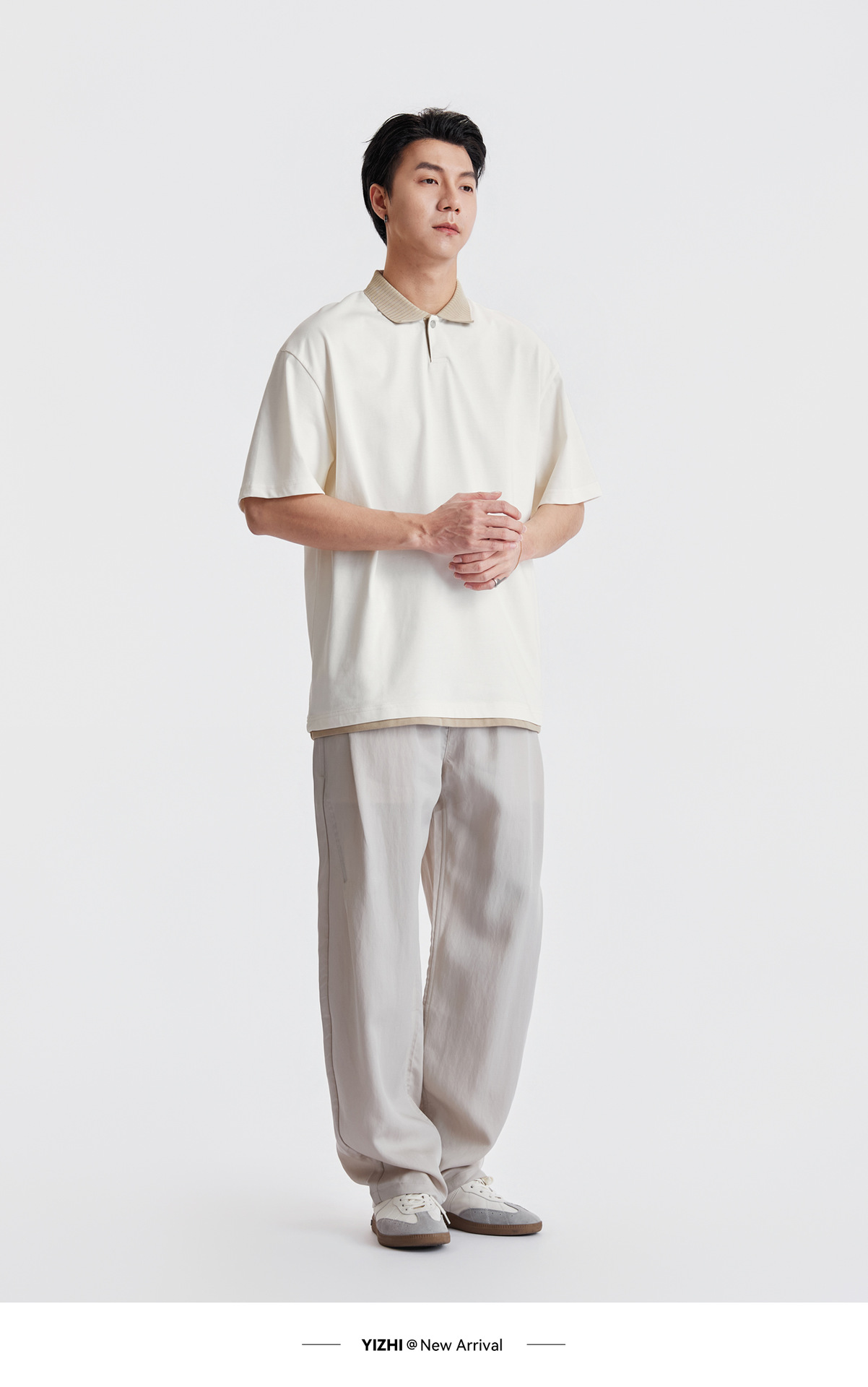 Áo Polo Nam Cổ Bẻ Phong Cách Cổ Điển, Chất Liệu Cotton Thoáng Mát, Form Rộng Vai Xuôi — màu sắc chi tiết 13