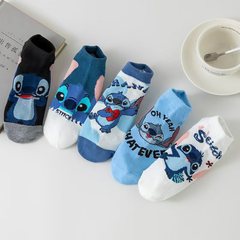 特姆外贸袜子代发贴标卡通袜韩版休闲女式袜子史迪仔浅口短袜批发
