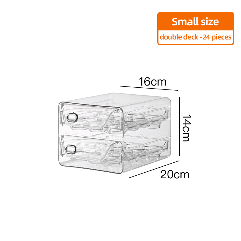 Caja de almacenamiento de huevos Caja de conservación especial para refrigerador Caja de huevos de cocina Caja de huevos transparente de múltiples especificaciones con cajón de doble capa