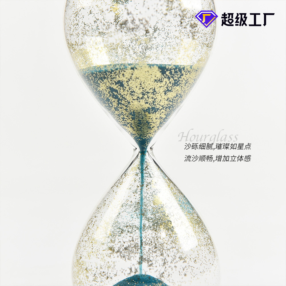 Reloj de Arena Temporizador de Vidrio 30 Minutos Vidrio de Borosilicato Artesanal para Decoración de Escritorio image 1
