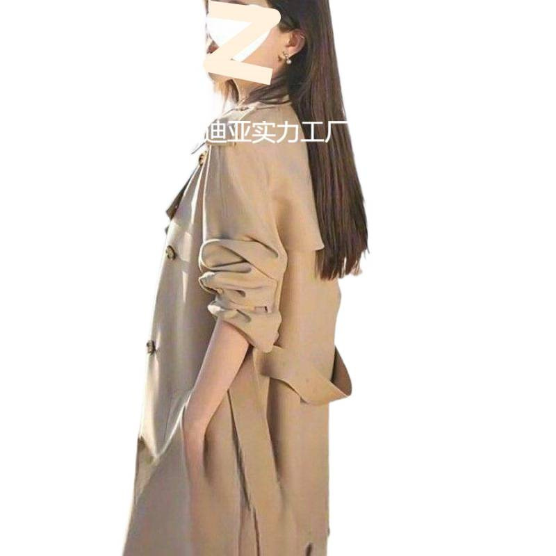 韩系风衣女小个子中长款外套2025秋秋新款时尚宽松英伦风大衣|undefined