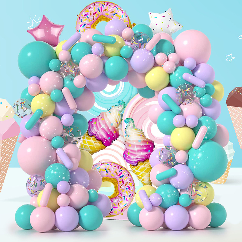 Transfronterizo nuevo dulce globo guirnalda traje bebé cumpleaños arreglo globo al por mayor traje fiesta globo cadena
