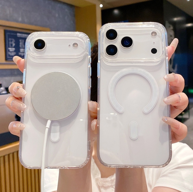 新款适用iphone17promax苹果16pro手机壳透明磁吸magsafe充电同款|undefined