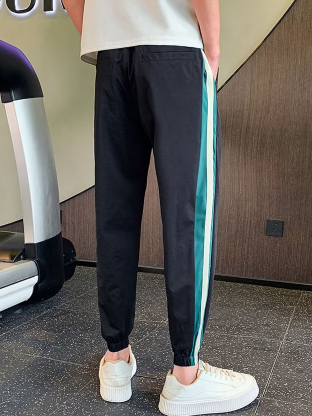 Summer thin casual for men, ruffian and handsome striped leggings, Harun cropped men's pants -- printable Tiktok face_voghion.com