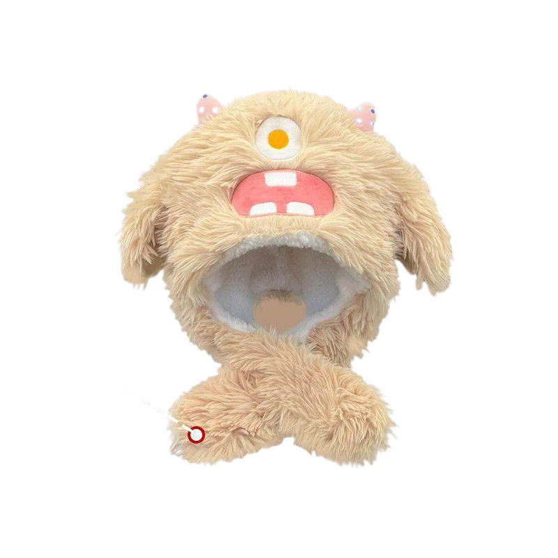 귀는 움직일 수  모피 재미있는 레이 펑 모자 어린이 겨울 귀여운 작은 괴물 인형 모자 따뜻한 귀 보호 모자