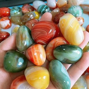 Agate Stone Rain Flower Stone Round Rectangular Grinding Round Processing Succulent Paving Fish Tank Landscaping Handmade Jewelry Pebbles