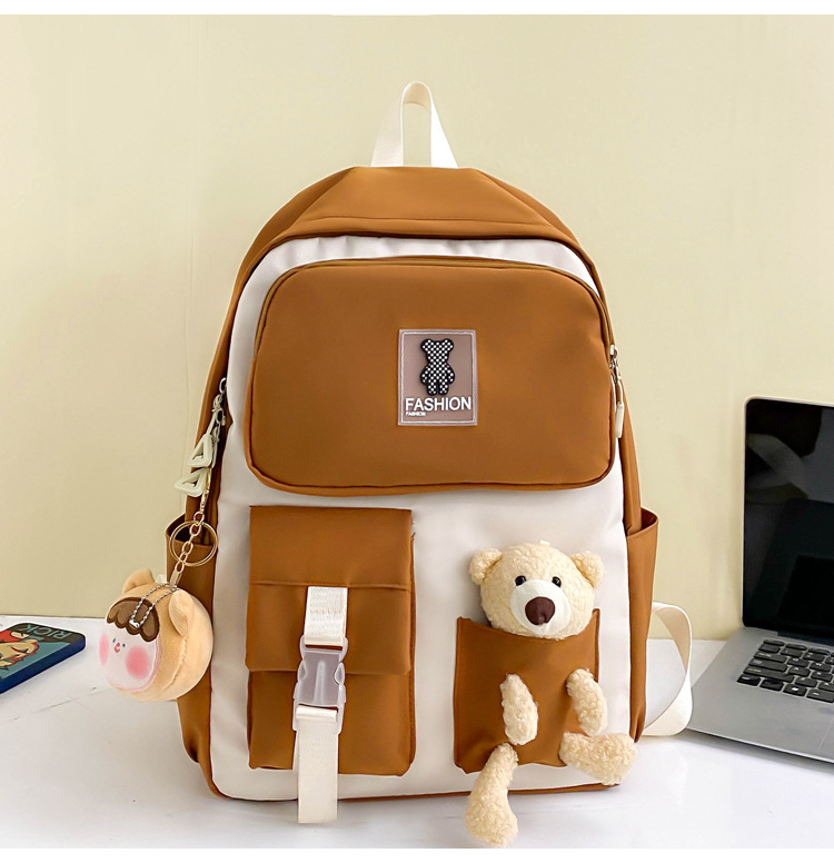 Zaini per bambini, nuovi zaini scolastici per studenti universitari, zaino per bambine con bambola e orso dei cartoni animati, zaino casual carino per donne_voghion.com