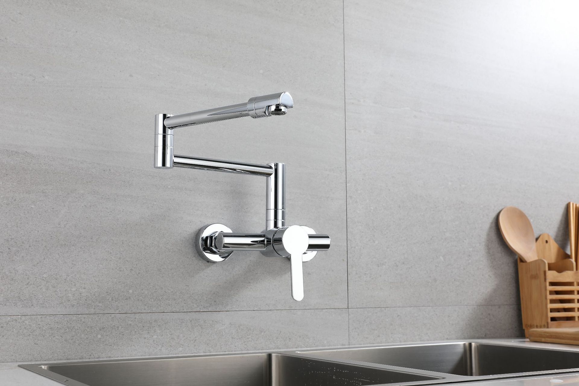 Brass built-in faucet, cold and hot water, bathroom basin, balcony, kitchen electroplated sink, universal folding undefined
