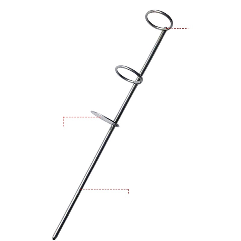 Single fork double ring sea pole bracket ring bracket throwing rod ground iron bracket simple bold double ring sea pole bracket