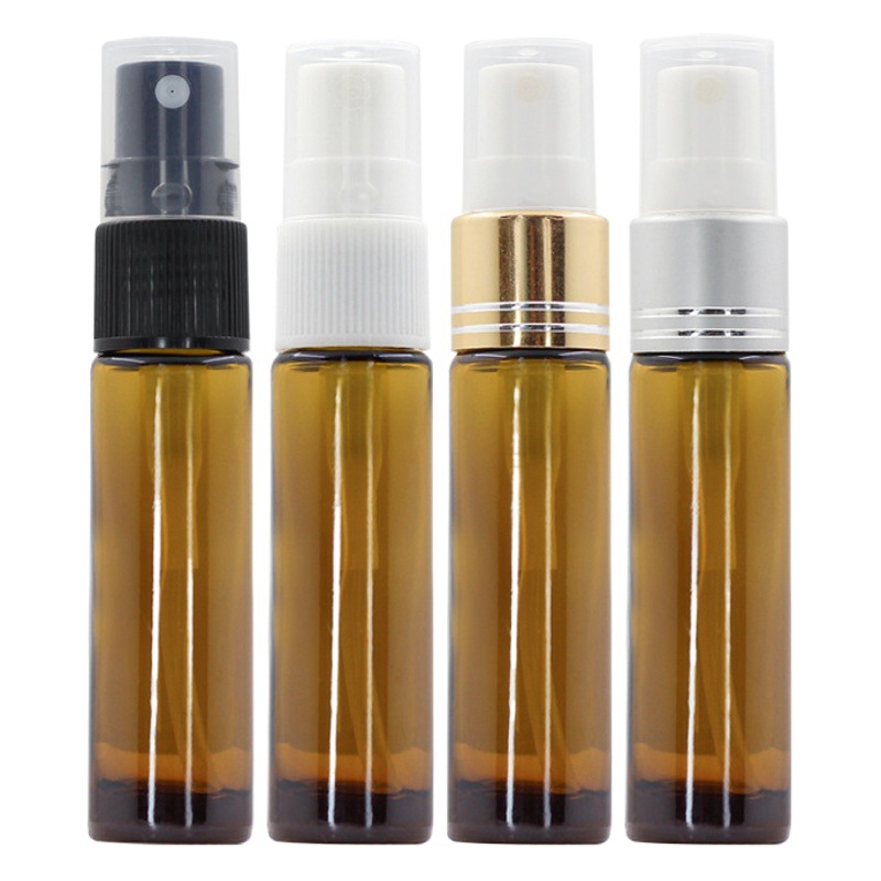 Botella de spray gruesa moldeada Botella de subempaque de perfume marrón Botella de soplado Botella de loción Botella de vidrio transparente de 10ml Botella de prueba