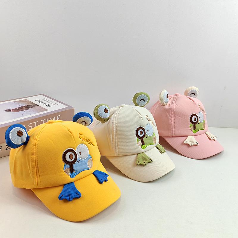 Sombreros infantiles primavera y otoño explorar rana sombrero de béisbol para niños guapo sombrero de lengua de pato para mujeres tesoro lindo sombrero sombrero de sol de dibujos animados marea