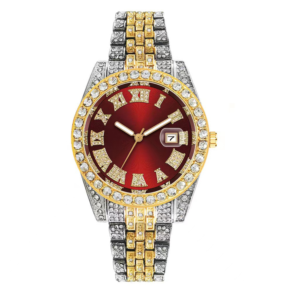 esplosioni nuovo pieno diamante scala romana calendario moda orologio da donna orologi al quarzo produttori in magazzino orologio_voghion.com