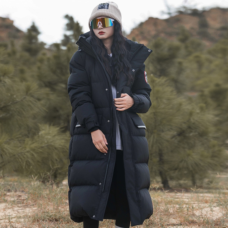 460g 95% White Duck down 2025 New Classy Hooded Thickeneded Over-The-Knee Casual Extra-Long Cold-Resistant Women's down Jacket
