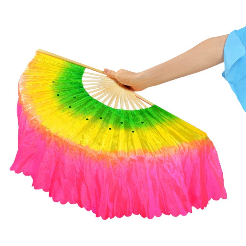 Танцевальный веер Танец веер твист Янко вентилятор квадратный танец веер градиент вентилятор удлиненный трехцветный переход цвет веер оптом