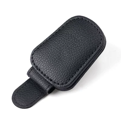 Car Glasses Clip/Bill Clip, Leather Magnetic Sunglasses Clip for